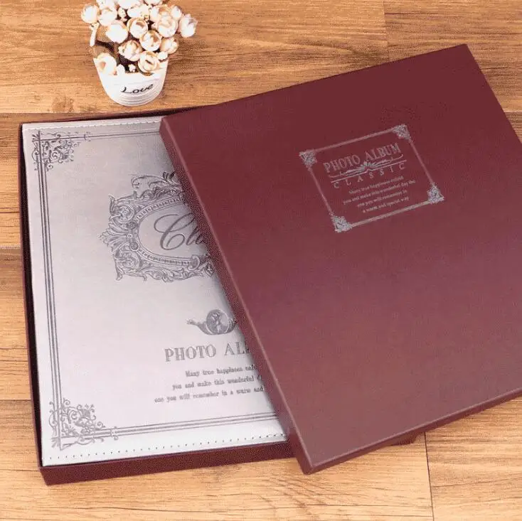 Антикварный большой 18 'кожаный фотоальбом