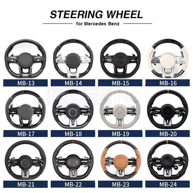 HAILED Custom Volante Glossy Black Carbon Steering Wheel for Mercedes Benz W204 W205 W207 W211 W212 W213 W221 W222 CLS C63 GT
