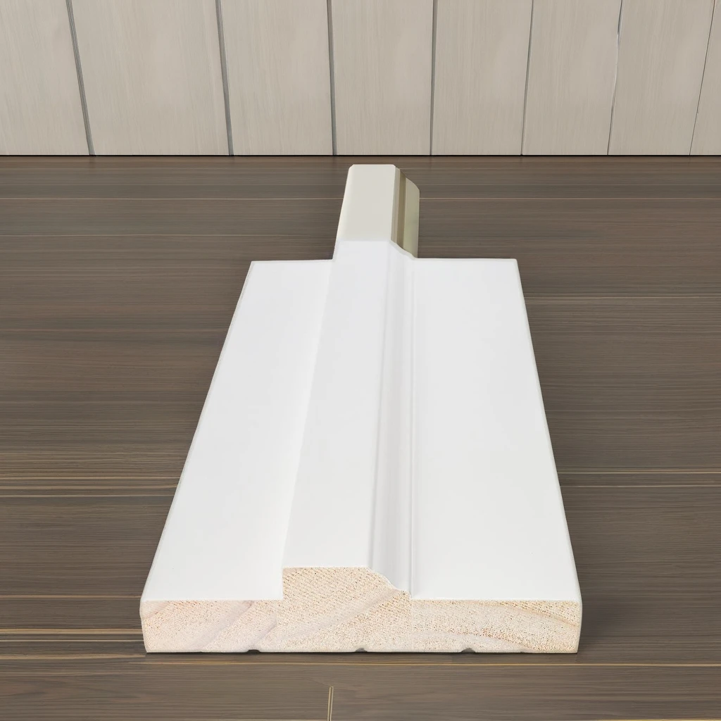 Modern White Primed Solid Wood Door Frame Kits for Interior and Exterior Chinese Design Style for Hotels