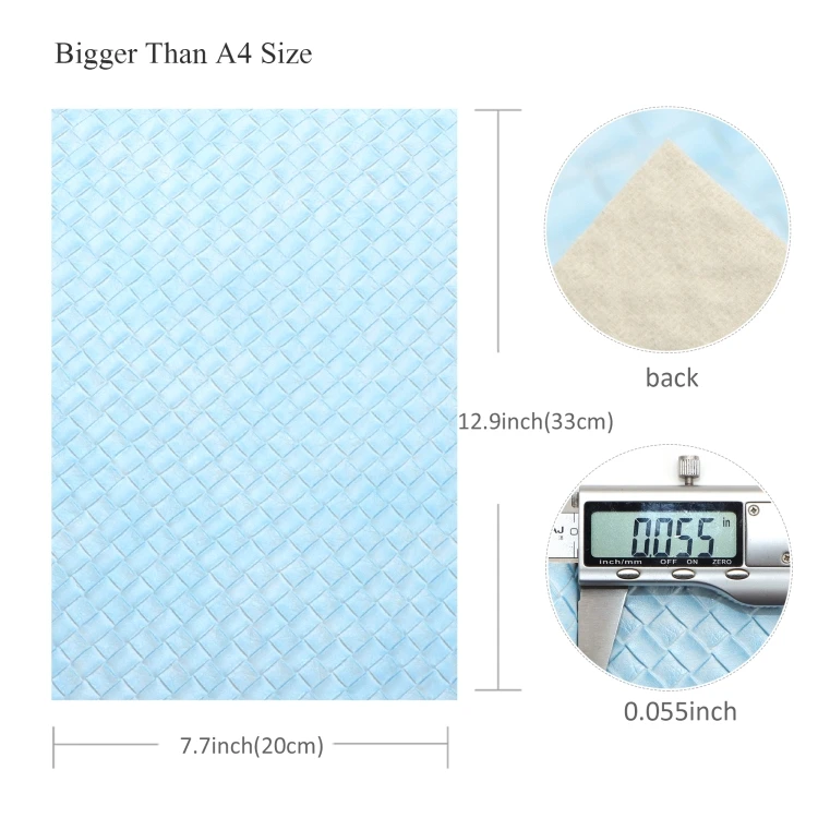 20*33cm Solid Color Weaved Faux Leather Sheets Synthetic Leatherette For Bow Leather Crafts DIY Handmade Material 29459
