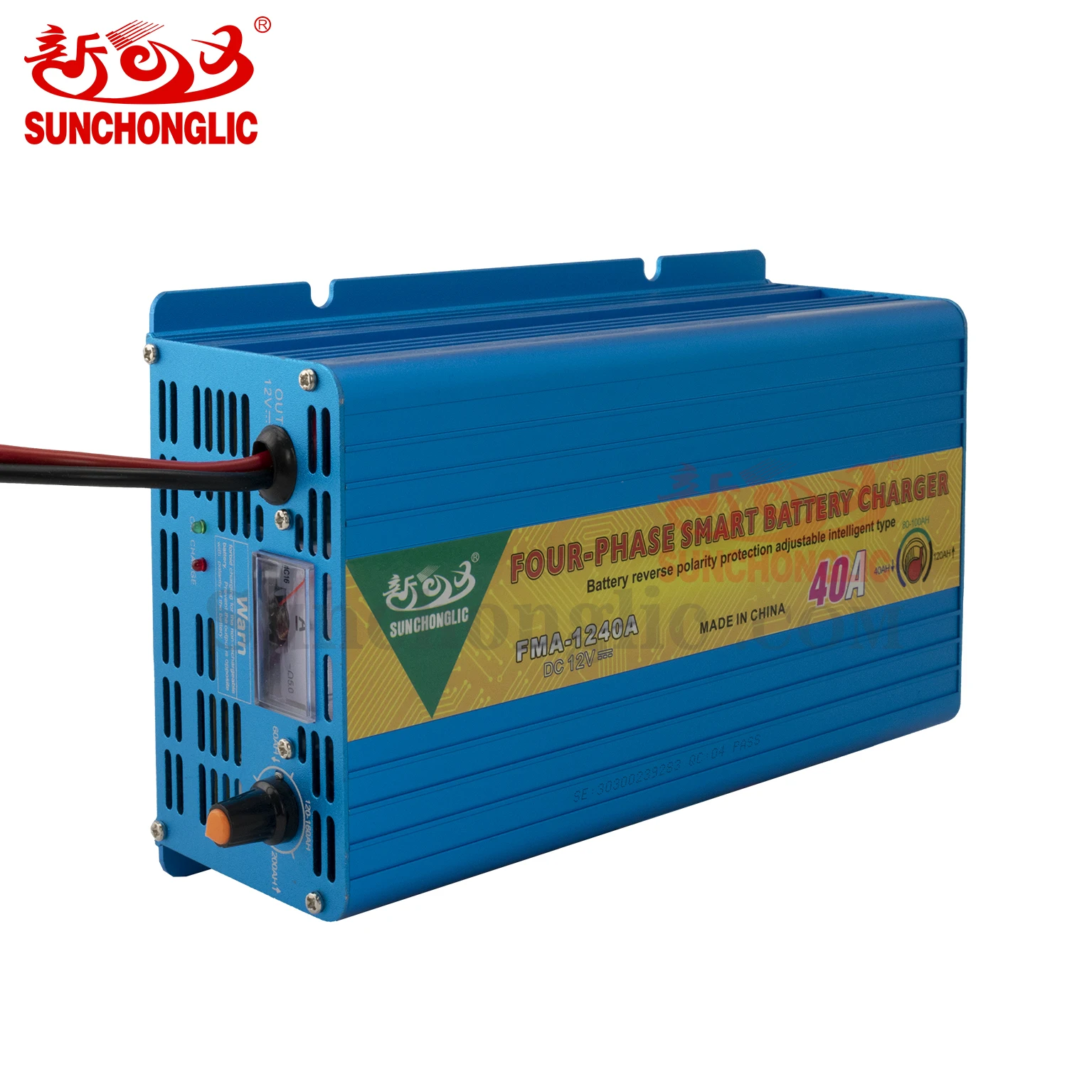 Sunchonglic портативный 40 А четырехфазный 12 В 40 А ac dc свинцово-кислотный аккумулятор зарядное устройство для автомобиля