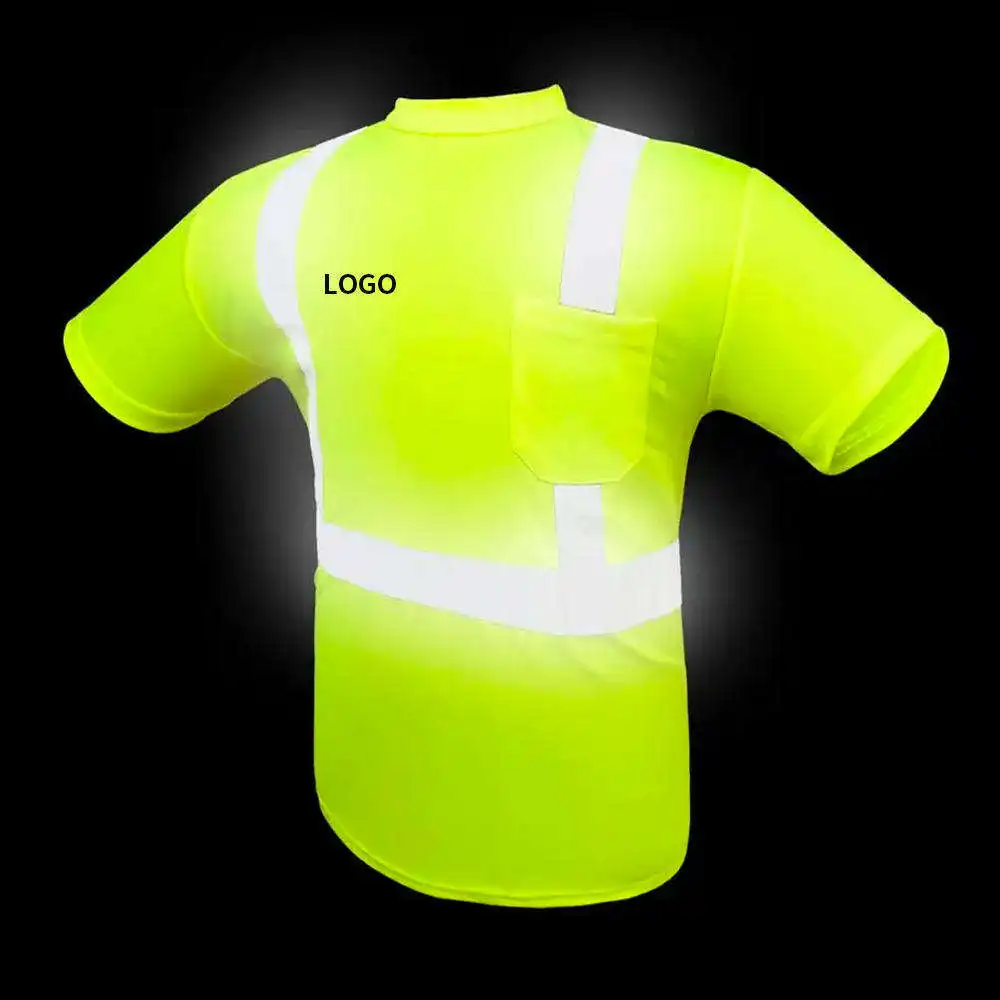 Оптовая продажа футболки-поло Hi Vis светоотражающие рубашки для обеспечения безопасности работы строительные