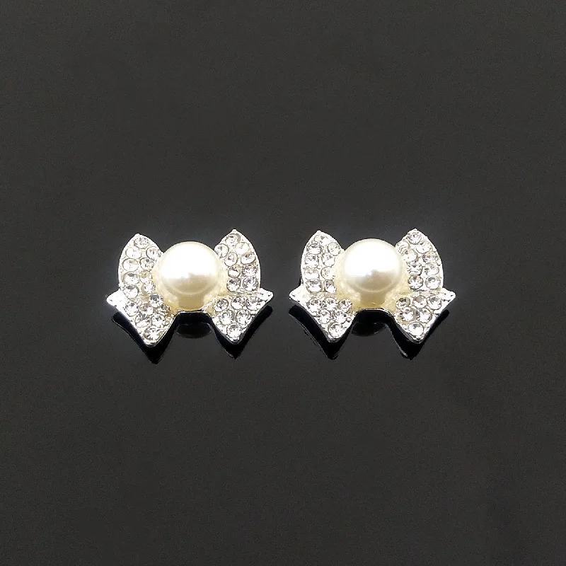 diy garment shoes jewelry accessories alloy material full CZ crystal rhinestone pearl buckle hairband making bowknot findings
