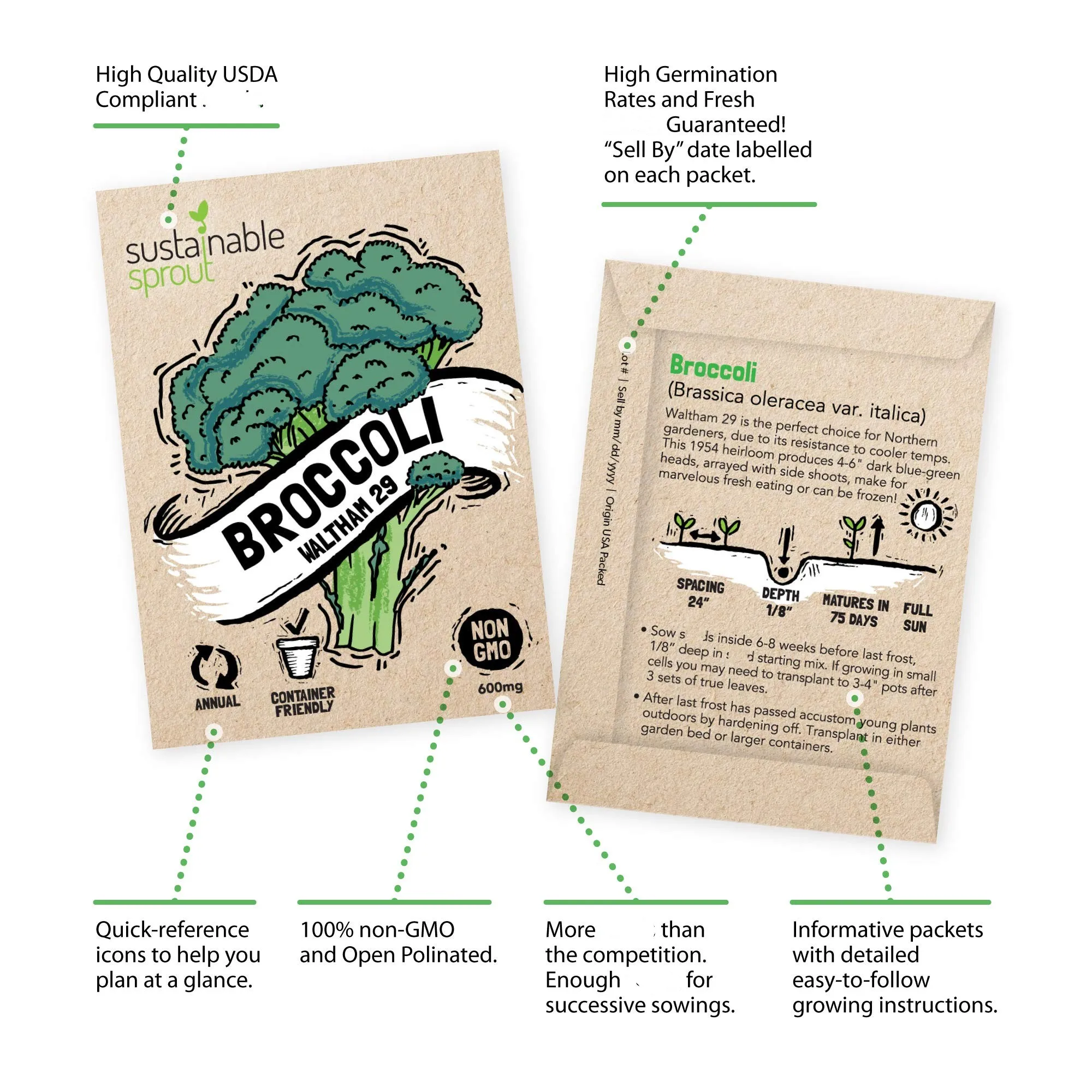 Hot Selling 20 pack heirloom vegetable variety pack for Planting Home Garden Elevate your home gardening experience vegetable