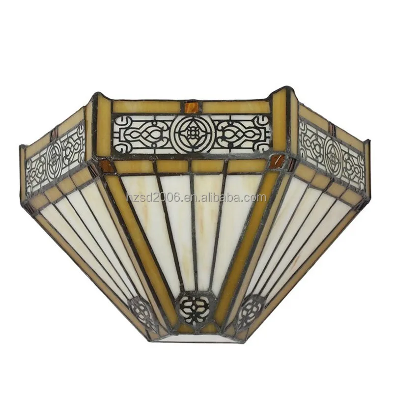 Stained Glass Luxury Tiffany Style Antique  Half Round Wall Lamp Bed Room Dinning Room Wall lamp