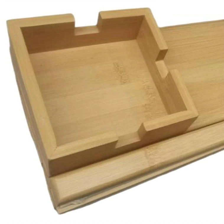 Bamboo Sofa Arm Tray Table Couch Cup Holder for Eating and Drinking