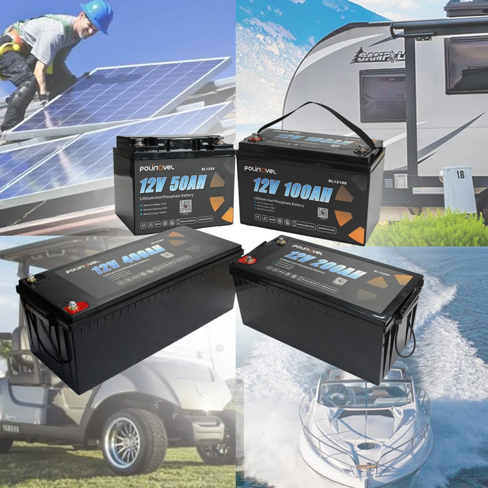 Polinovel solar camper boat trailer 12v 120ah lifepo4 lithium ion battery 24v 60ah