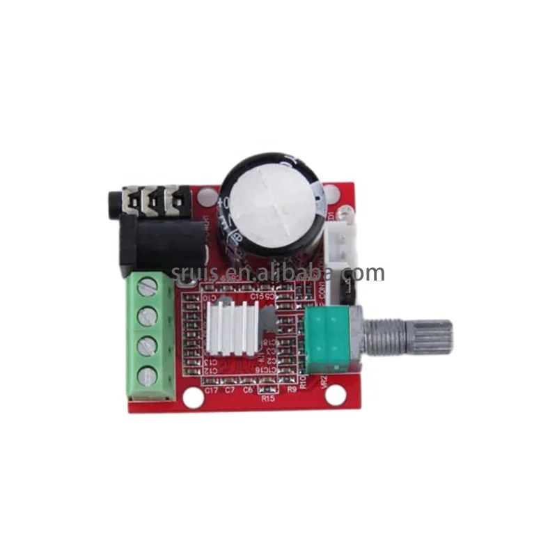 12V Mini Hi-Fi PAM8610 Audio Stereo Amplifier Board 2X10W Dual Channel D Class Lowest Price RED