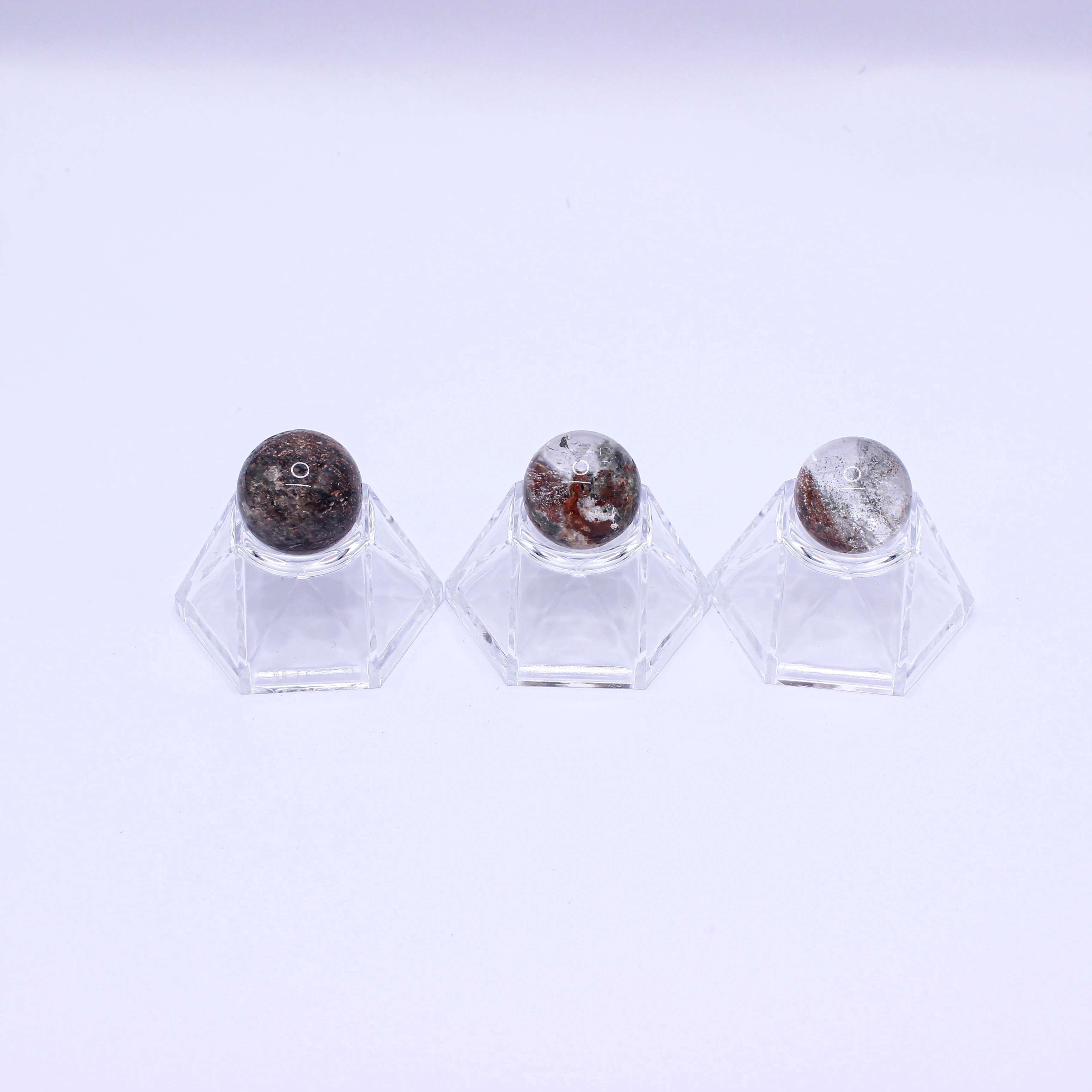 Muelson High Quality Natural Green Phantom Sphere Garden Quartz Colorful Ghost Stone Ball for Decorative Gifts