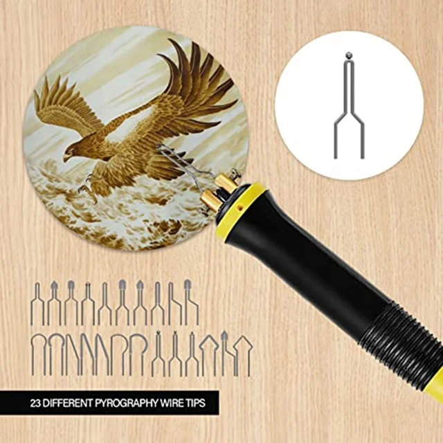 Pyrography Wood Burning Kit Wood Burner Tool Dual Pen 60W Upgraded Adjustable Pyrography Machine