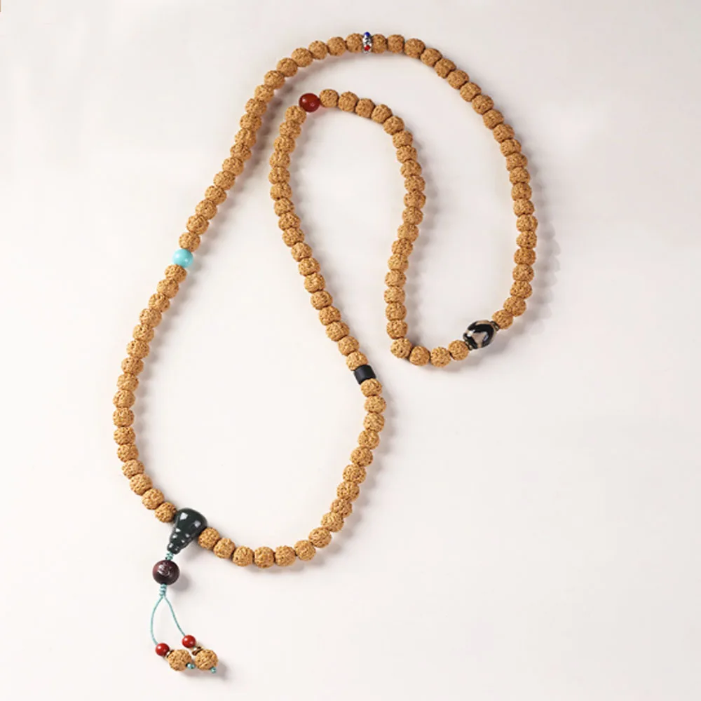 fashion new handmade boho genuine rudraksha seed 108 prayer meditation beads original yoga necklace bracelet jewelry