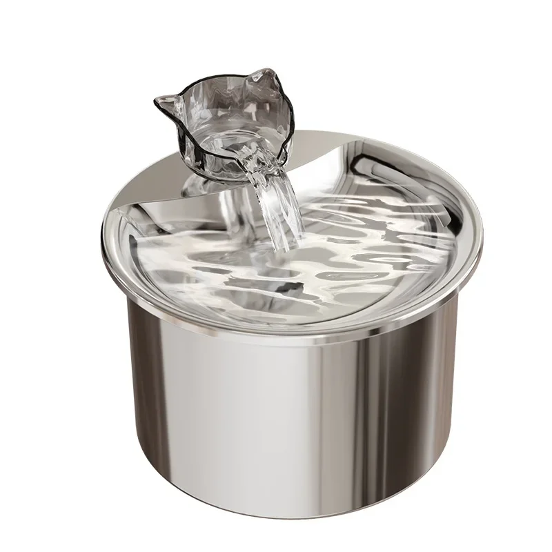 Stainless Steel Automatic Filter Water Fountain Pet Dispenser Smart Drinking With Faucet Feeders Drinker