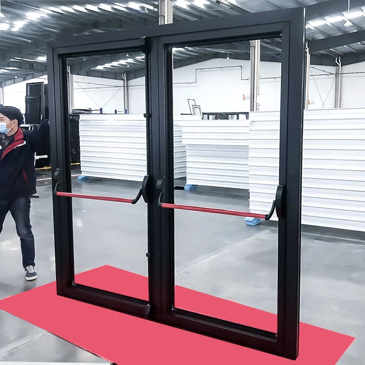 Apartment Fireproof Fire Rated Emergency Escape Door Hardware Exterior Secure Aluminum Doors