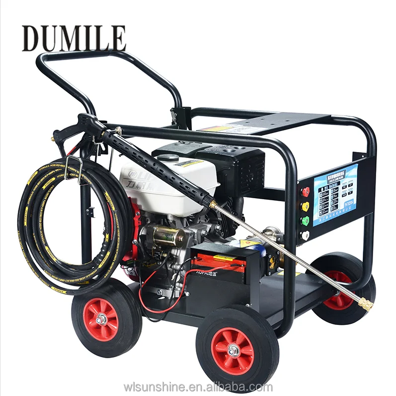 5000 Psi Industrial High Pressure Car Washing Machine 500Bar Gasoline/Diesel Power Cleaner with water tank