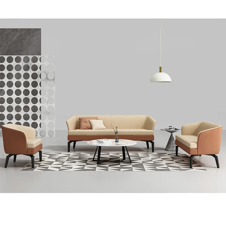 
Professional Manufacturer 1+2+3 Style High Density Sponge Modern Office Sofa Set 