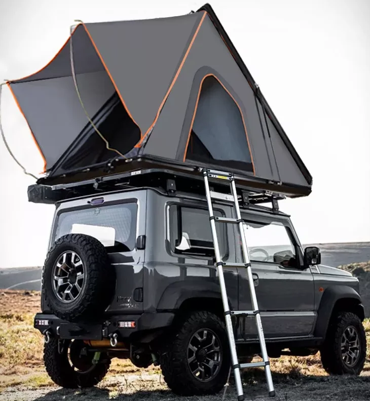 Safe Triangle Shell Camping Outdoor Rooftop Car Roof Tent Aluminum Triangle Hard Shell Roof Top Tent From China