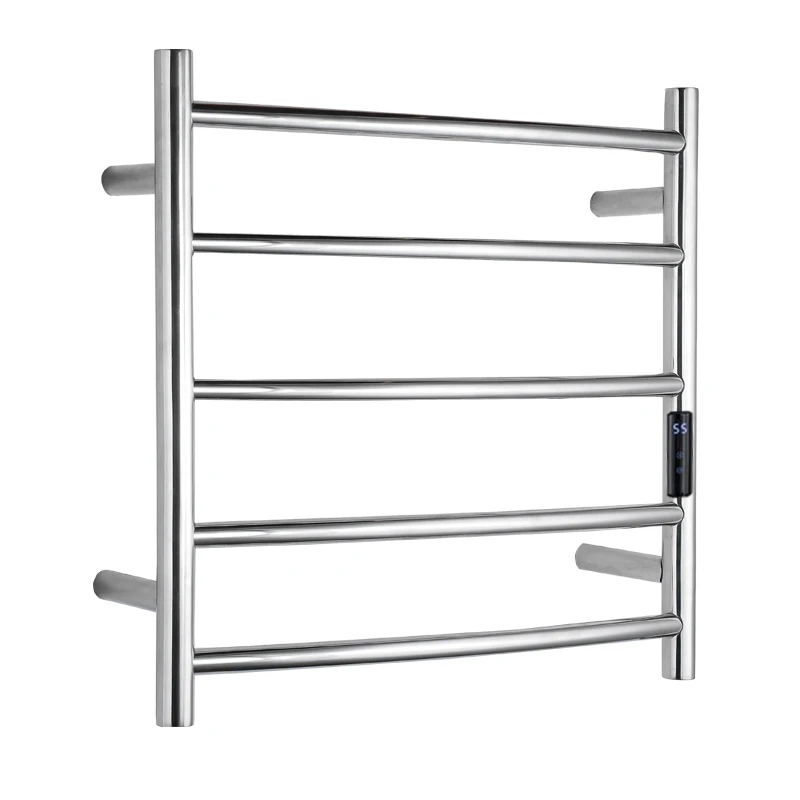 Factory Thermal Control Wall Mount 5 bar Electric Heated Towel Rack For Bathroom