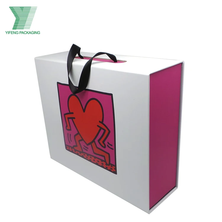 Paper Box Custom Printed Custom Girl Fashion Hand Bag Packaging Gift Box Paper Cardboard Suitcase With Handle