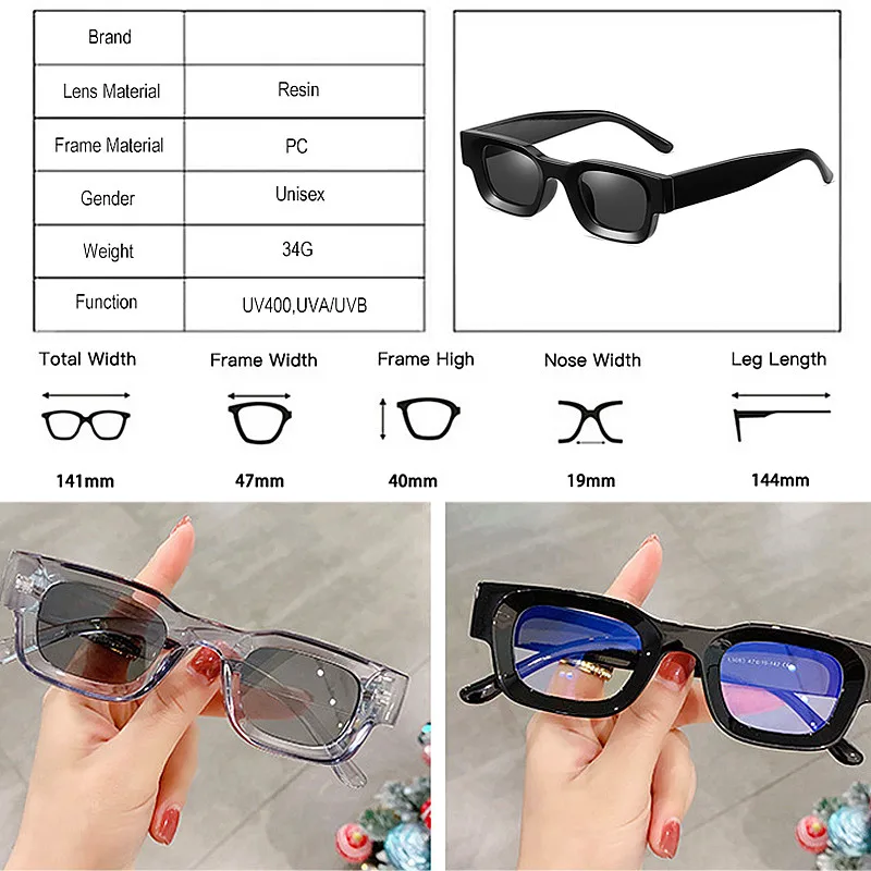 Custom Logo Fashion Retro Women Punk Shades Sun Glasses UV400 Small Square Polarized Sunglasses For Men
