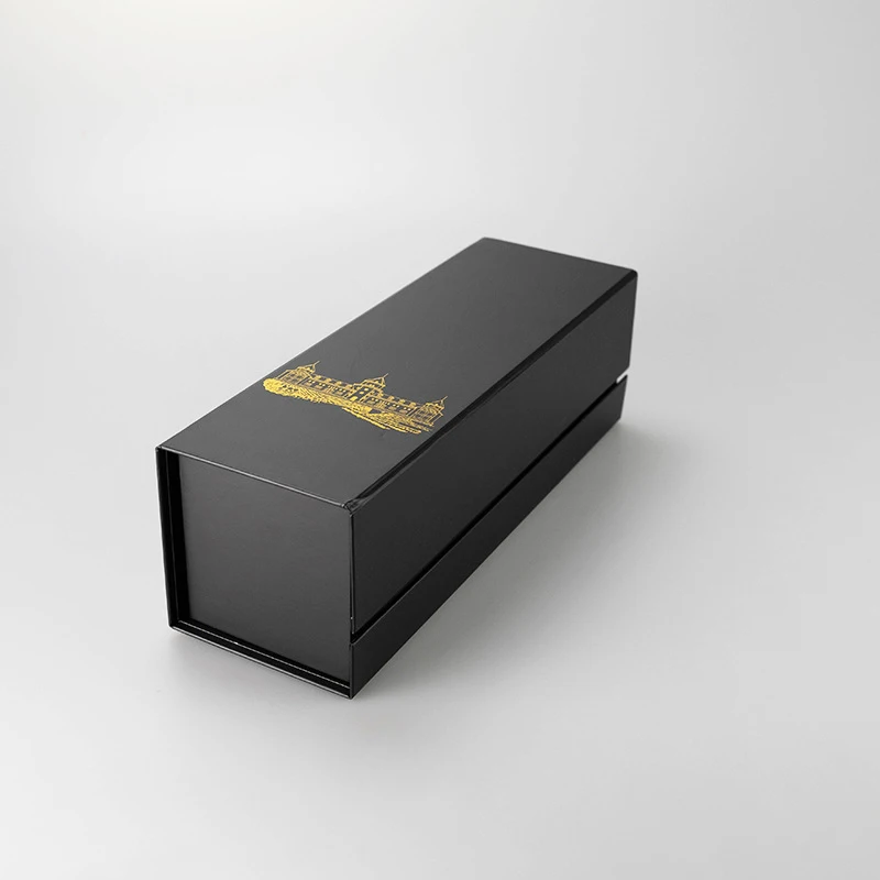Хит продаж складная Подарочная коробка для вина классическая черная большая роскошная Складная упаковки