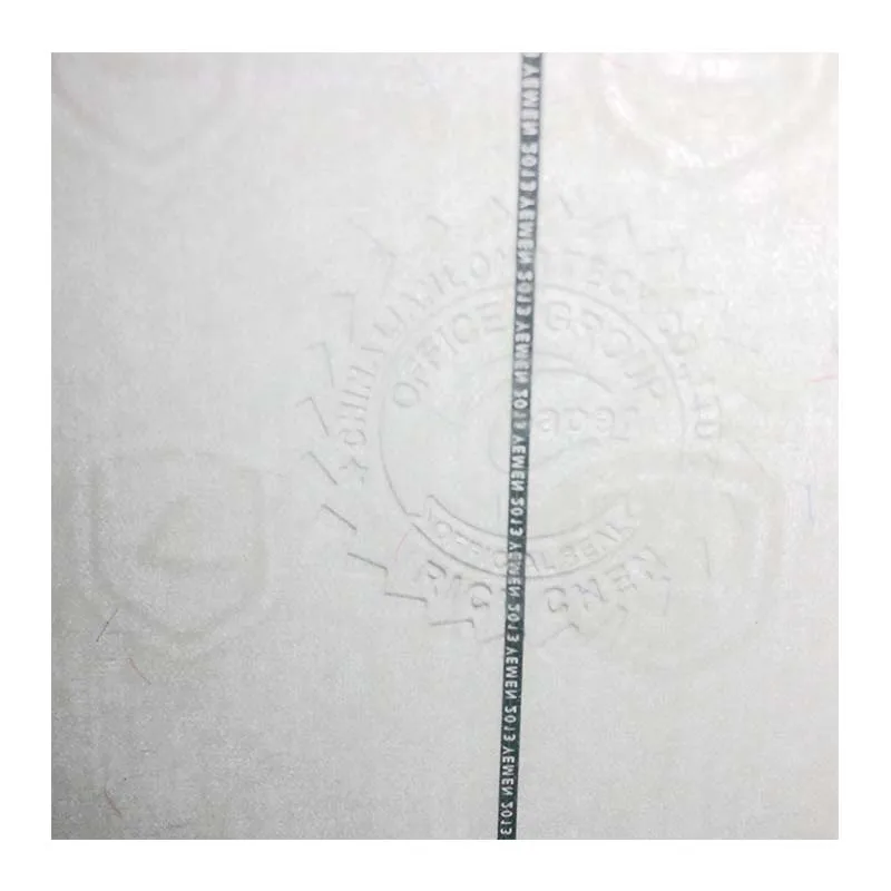 Watermark Paper with Security Thread Made from Virgin Wood Pulp with High Waterproof Used for UV Offset Printing
