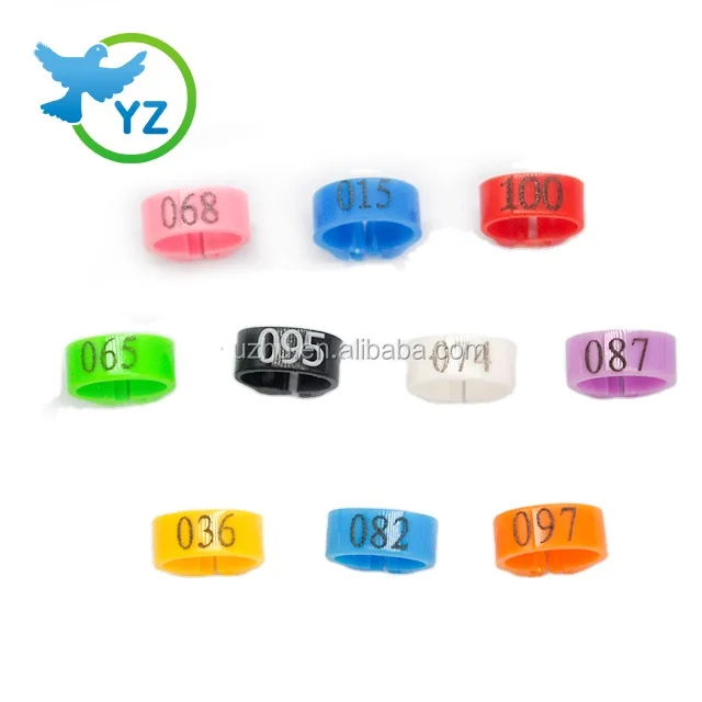 New colorful plastic number rings small plastic rigs plastic poultry rings from 001-100