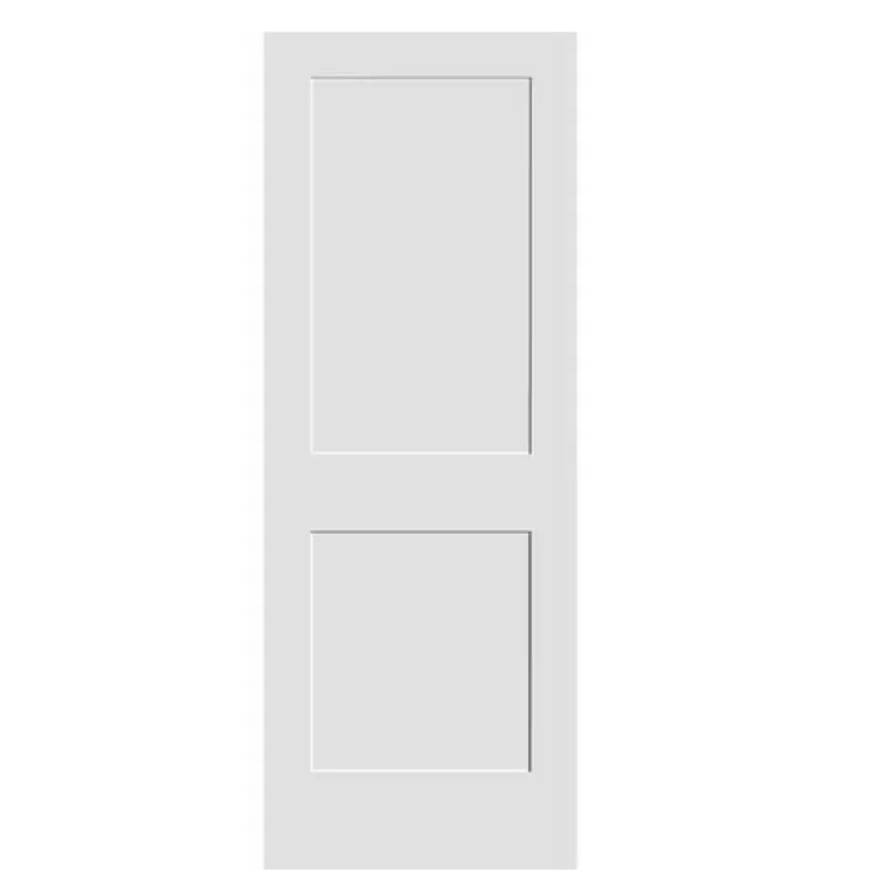 36 in. x 80 in. 2-Panel Right-Handed MDF Shaker Prehung Door White Primed Interior Door