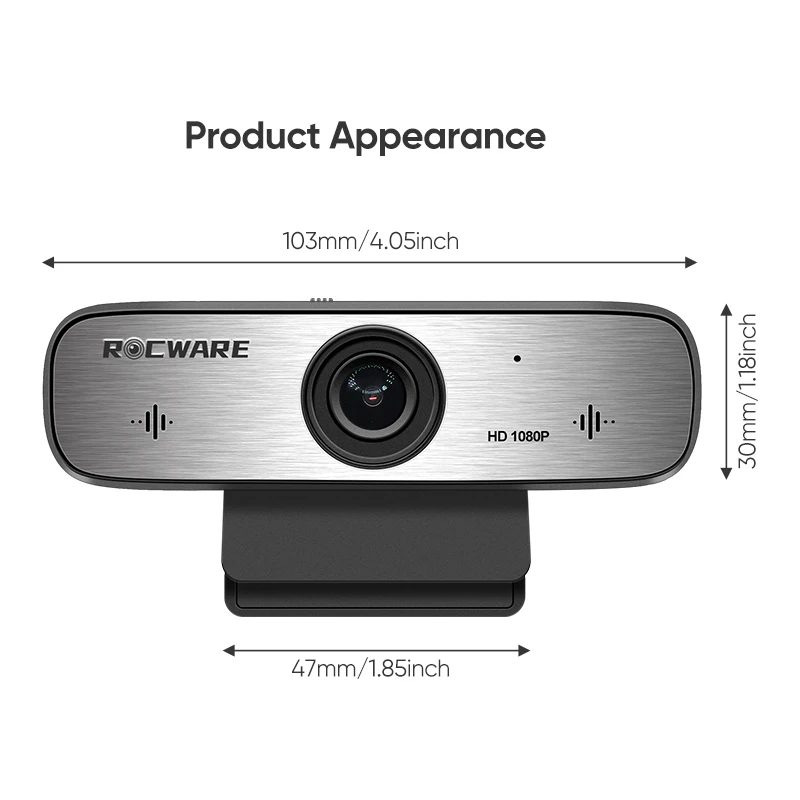 Rocware 1/2.7 inch high quality CMOS camera conference 4X digital zoom 1080p eptz for Video Conference