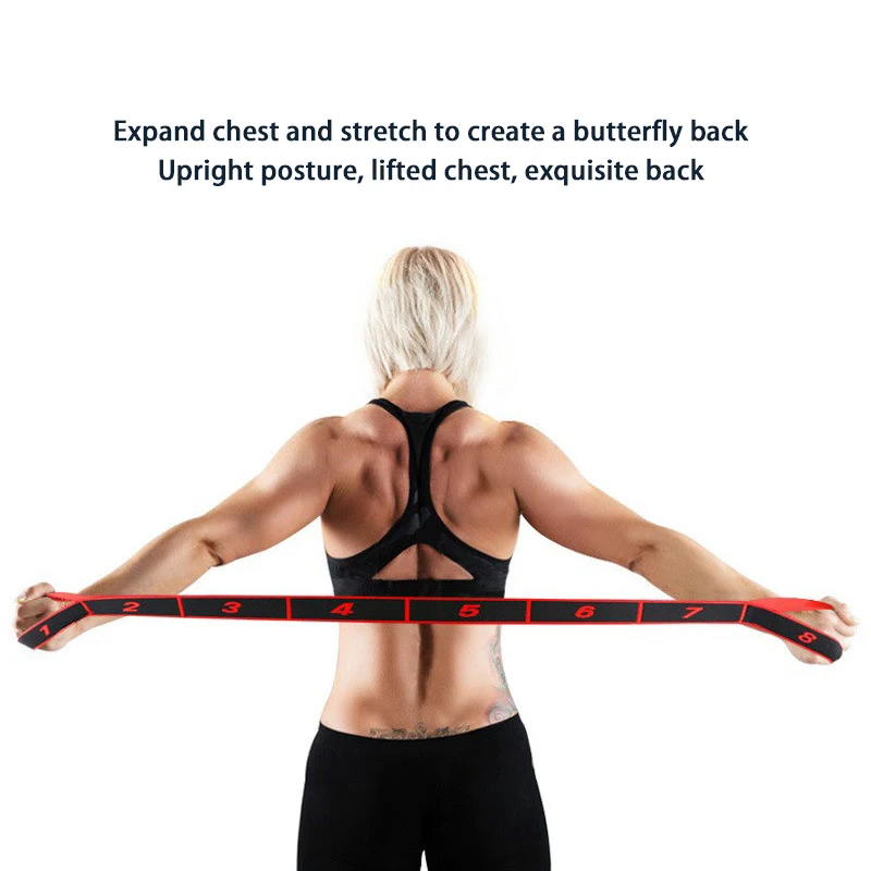 8 9 10 11 Loops Non-Elastic Stretch Strap Home Workout Stretching Out Strap For Physical Therapy Yoga