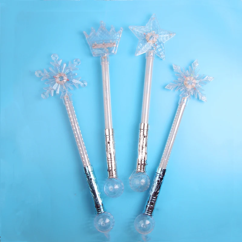 new pattern LED flashing snowflake stick light up snowflake wand for Christmas Love stick five pointed star stick