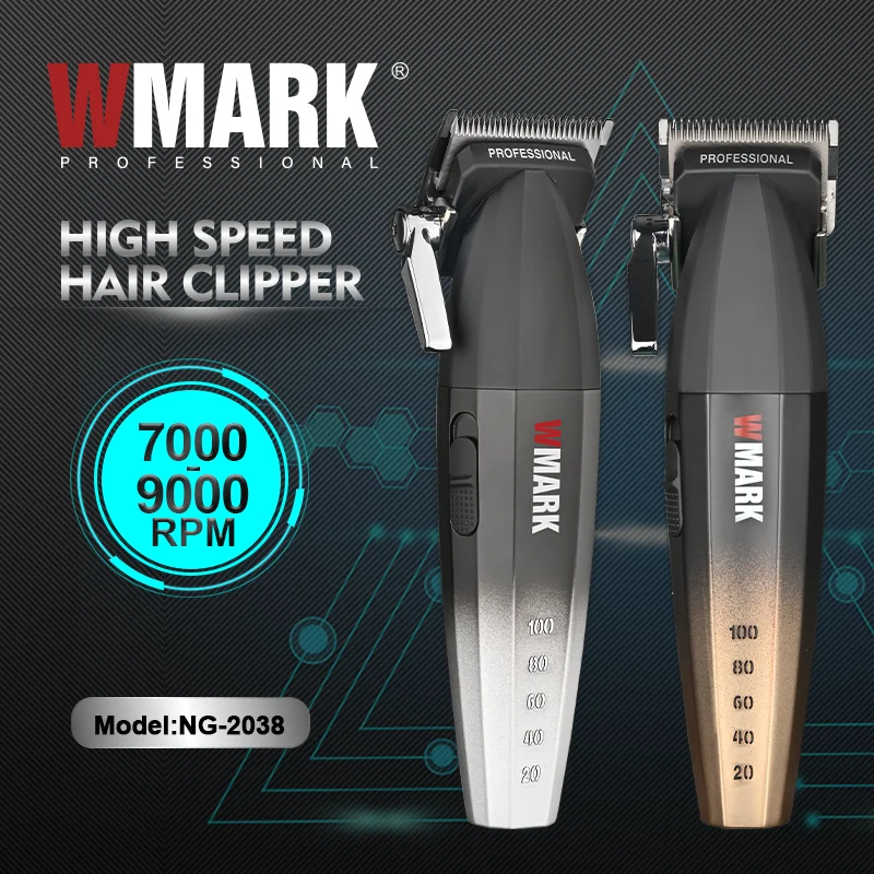 WMARK NG-2038 RTS 9000RPM Super Motor Rechargeable Electric Barber Mens Hair Clippers Cordless Hair Trimmers for Salon