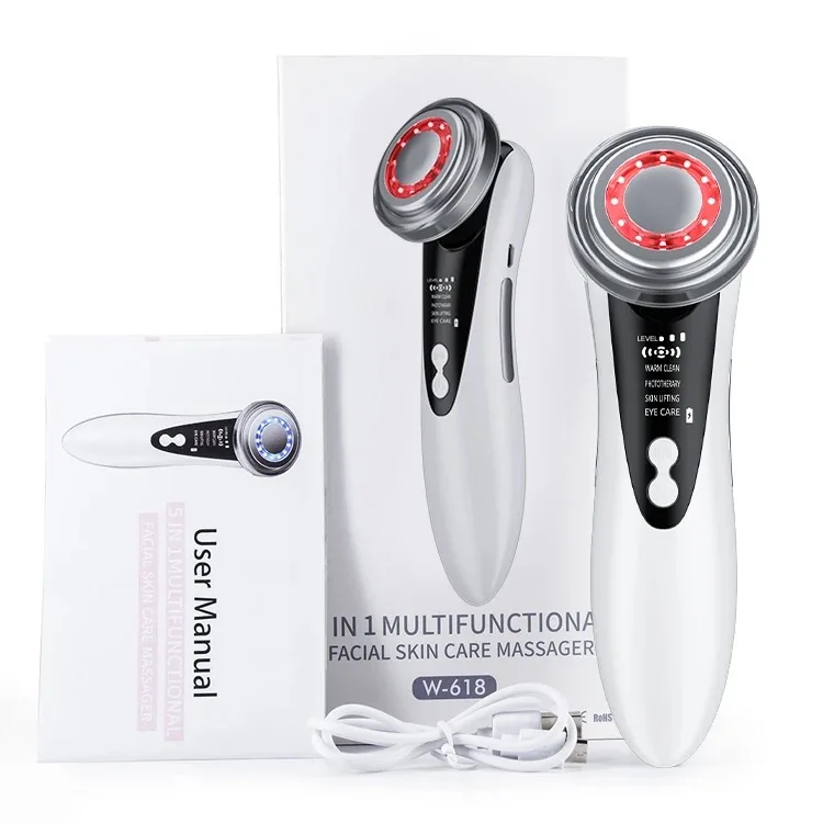 Trending 2024 New Home Beauty Skin Tightening Rejuvenation Face Massager Iontophoresis Led Photon Light Skin Care Beauty Machine