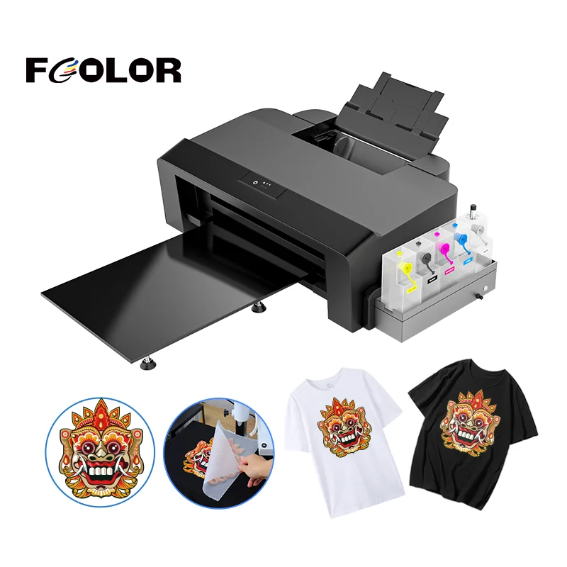 FCOLOR DTF A3  Printing Machine L1800 Pet Film Printer DTF For Garment Hoodies T-shirts