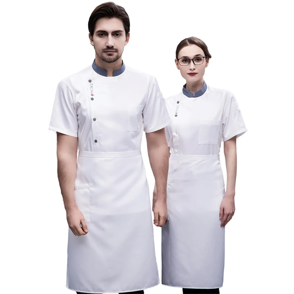 Simple design custom hotel kitchen cotton polyester chef jackets restaurant chinese chef uniforms women