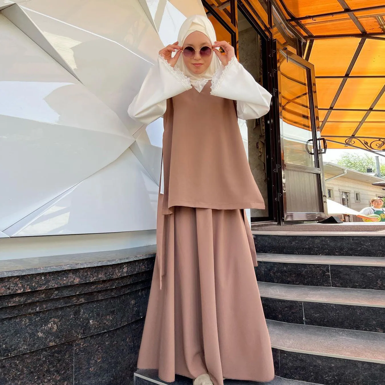 2023 Middle East Muslim Women islamic abaya dresses set ethnic clothing  turkey Muslim dress