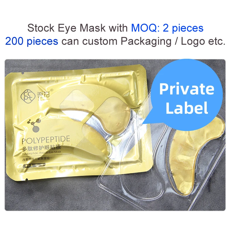
Wholesale Skincare 24K Gold Private Label Golden Lash Hydrogel Collagen Under Eye Patch Reducing Wrinkles Puffiness 