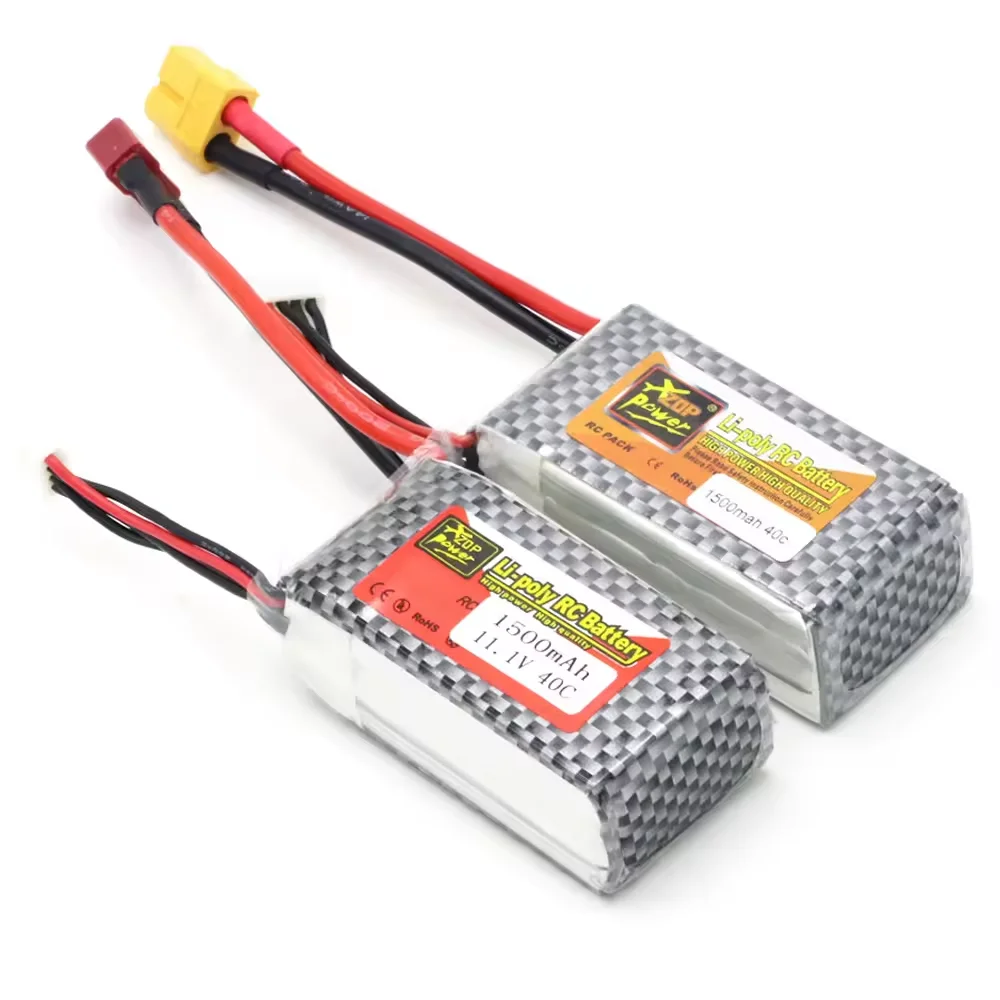 11.1V 1500Mah 3S 40C Max 60C XT60 Plug T Plug ZOP Power LiPo Battery For RC Quadcopter Drone Helicopter Car Airplane