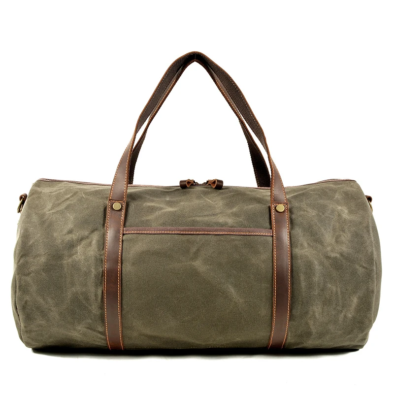 Waterproof Waxed Canvas Wholesale Spend The Night Bags Sports Canvas Duffel Travel bag for Men
