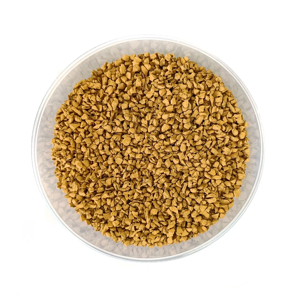 Good quality elastic colored rubber granules dying in colors of RAL catalogue reliable supplier non-slip rubber crumb in bulk