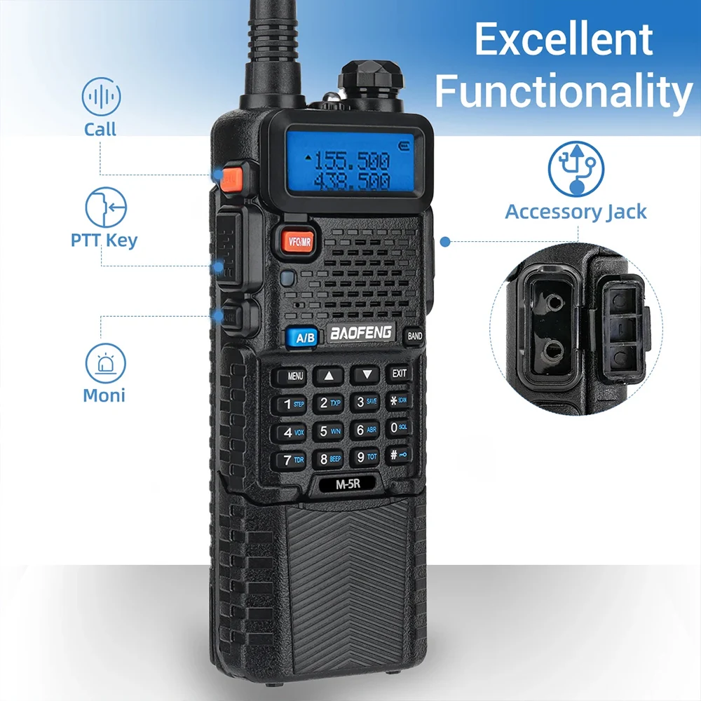 Baofeng UV-5RX рация M-5R многополосное радио 3800 мАч увеличенная батарея Type-C Беспроводная UV-5R радиосвязь