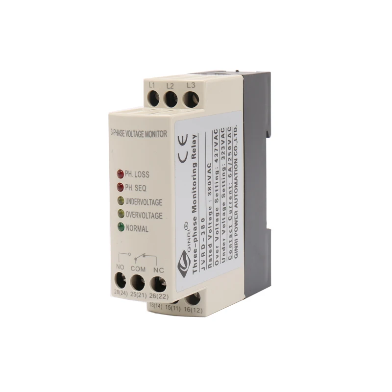 JVRD-380 Over & under voltage protector relay  LED lighting voltage protection 6A,250VAC Contact capacity DIN RAIL RELAY