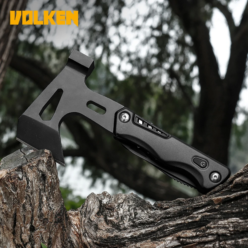 New Outdoor Multi-purpose Axe Camping Multi-purpose Tool Hhammer with Screwdriver Head Opener Teeth Knife