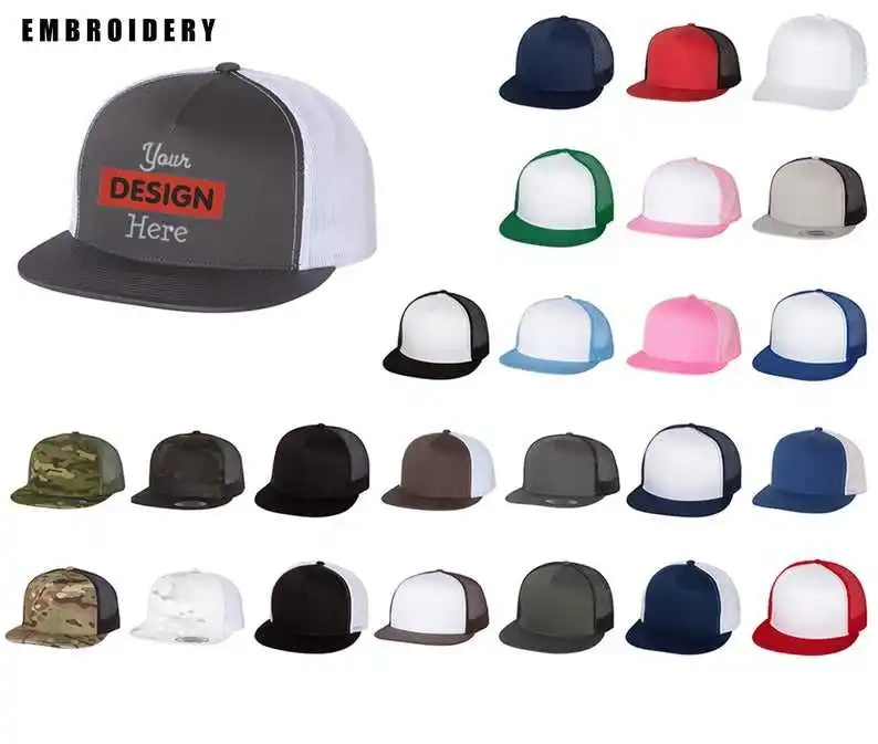 Vietnam Low Moq Golf Dad Trucker Custom Patch Snapback Mesh Sports Baseball Cap 6 Panel Plain Solid Grey Foam Adult Headwear Hat