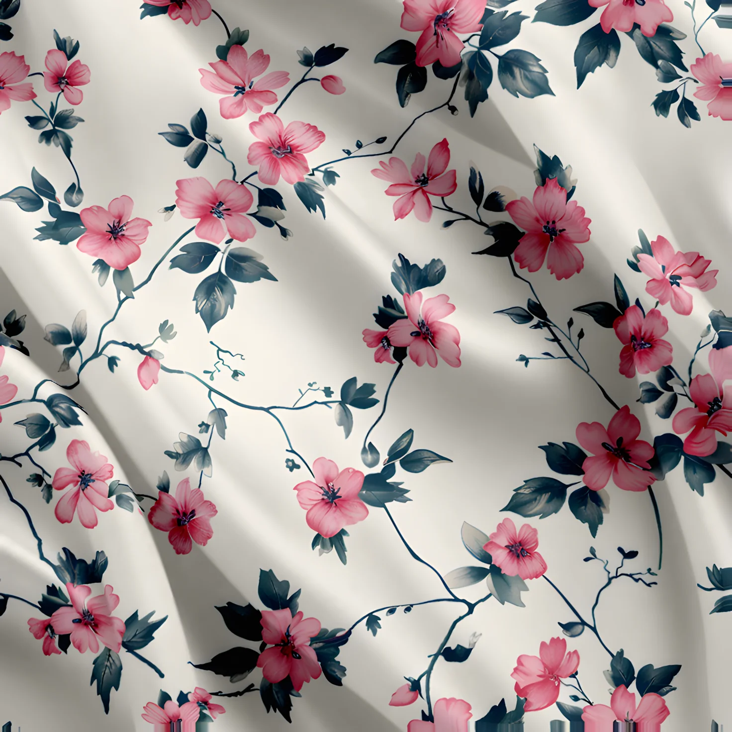 Liberty Floral Custom Printing On Elastic Cloth Silk Satin Polyester Spandex Material Fabric By The Yard