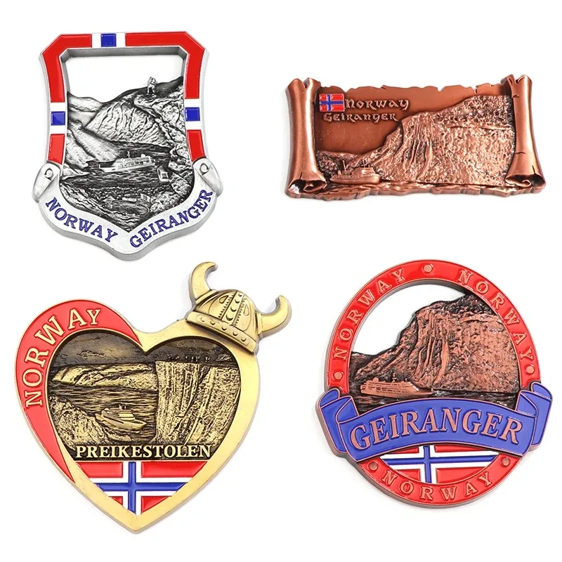 Заводская цена оптовая продажа изготовленный на заказ 3D Европейский Viking Norway туристические сувениры металлический магнит холодильник