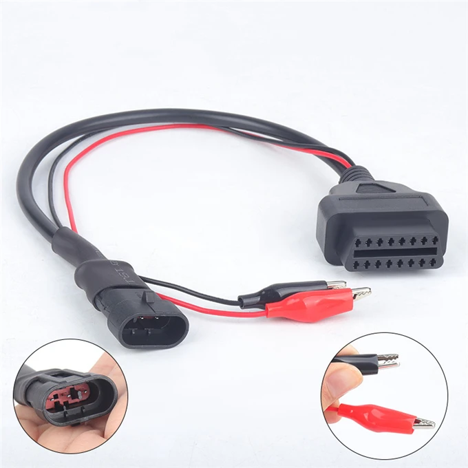 Car Diagnostic Cable Assembly OBD2 16P Female to 3P Connector for CF Motorbike
