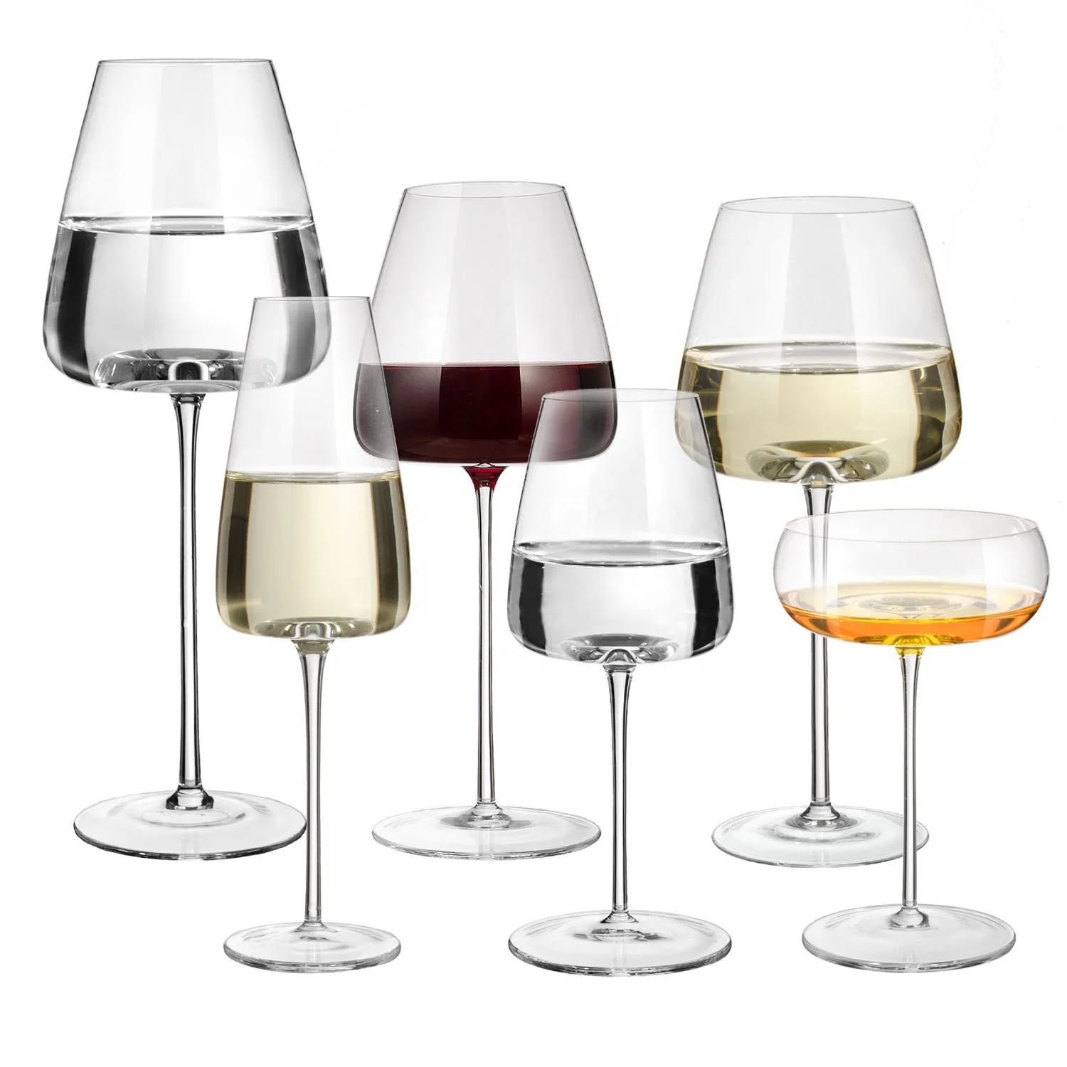 Samyo Lead-Free Premium Clear Drinking Glassware Hand Blown Italian Style Wholesale Crystal Water Goblet Red Wine Glasses