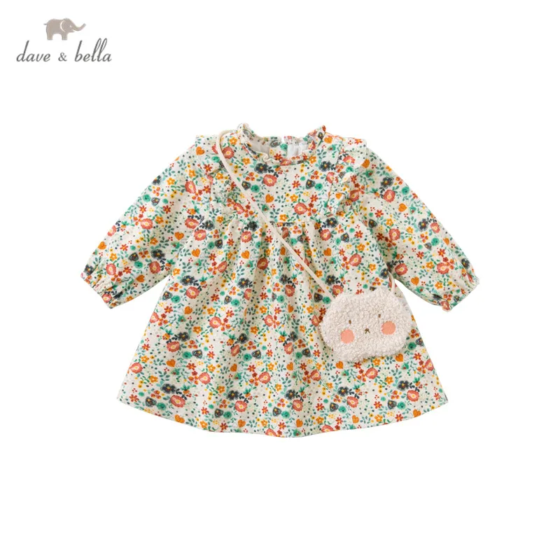 DBM14557 dave bella  autumn fashion print princess toddler dress baby clothes infant dress baby girl star baby fairy dress