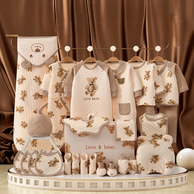 Custom Design Logo Clothing Packaging Luxury Pure Cotton New Born Baby Gift Set Newborn Boy Girl Clothes Packaging Gift Box