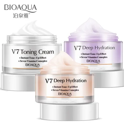 BIOAQUA Crystal Translucent Moisturizing V7 Cream  and Brightening Skin Color Primer Lazy Cream